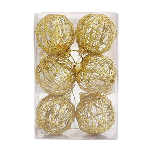 Aooww Clear and Champagne Christmas Ball Ornaments Set, Luxury Hand-Painted Xmas Tree Decoration, Large Shatterproof Decorative Farmhouse Balls for Party Holiday Wreath Garland Home Decor, Gold