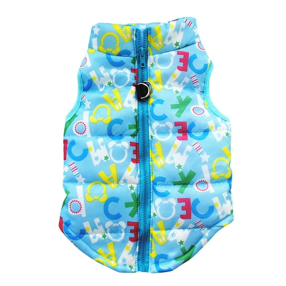 Aooww Dog Coat, Warm Dog Jacket, Reflective Winter Coats for Dogs, Turtleneck Dogs Winter Jacket with Harness Built in, Waterproof Windproof Pet Fleece Vest Puffer Jacket,Sky Blue,XL