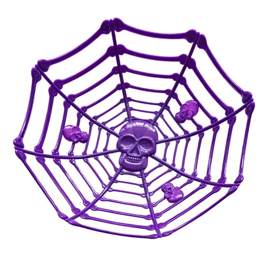 Aooww Halloween Spider Web Candy Bowls, 11 Inch Plastic Cobweb Design Serving Bowls in Orange, Black, and Purple for Halloween Party Decor, Trick-or-Treating, Food Candy Trays, and Table Centerpieces