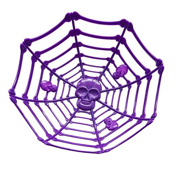 Aooww Halloween Spider Web Candy Bowls, 11 Inch Plastic Cobweb Design Serving Bowls in Orange, Black, and Purple for Halloween Party Decor, Trick-or-Treating, Food Candy Trays, and Table Centerpieces