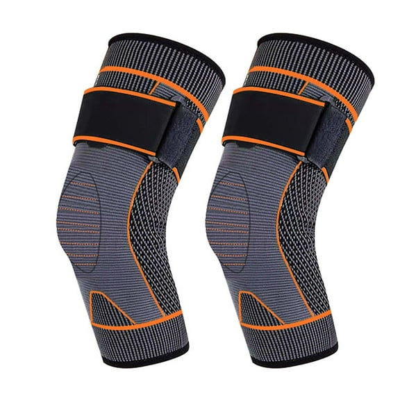 Aooww Heated Knee Brace Wrap Support, Knee Heating Pad, Knee Warmer for The Elderly in Cold Weather, Heat Therapy for Knee Pain Relief, Knee Joint Pain, Arthritis, Orange, L