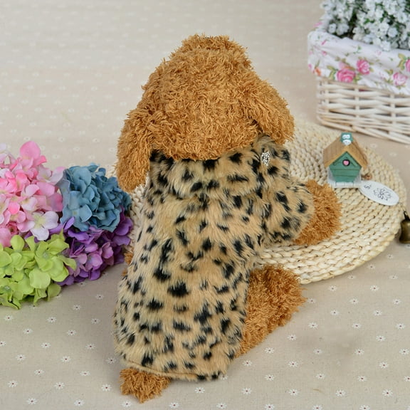 Aooww Leopard Print Dog Sweater – Stretchy Fleece Dog Turtleneck Sweatshirt for Puppies & Cats, Soft & Warm Pet Winter Clothes for Small, Medium & Large Dogs, Cold Weather Pet Wear, Multicolor,L