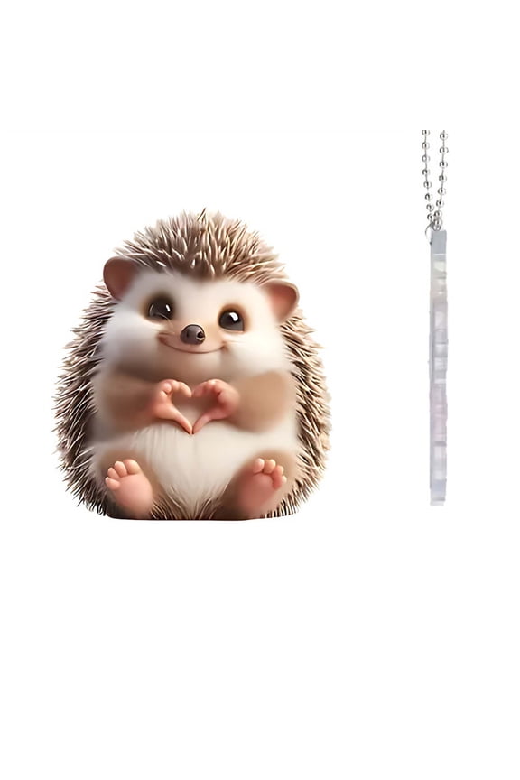 Little Hedgehog Acrylic Car Interior Pendant Valentine's Day Decoration Bag Keychain, Anniversary Hanging Decor, Valentine's Day Gifts For Couples,As Show