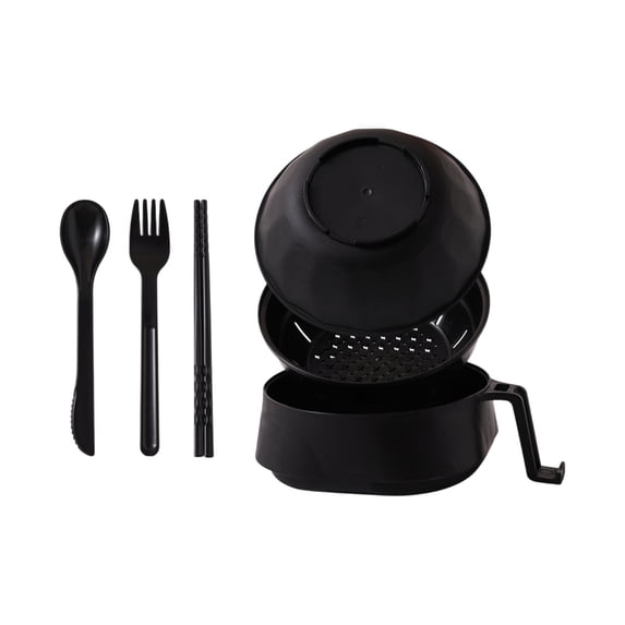 Aooww Microwave Ramen Bowl,6-Piece Set Ramen Bowl Set,Ramen Noodle Cooker with Lid and Handle,Ramen Noodles Bowl, Ramen Cooker Microwave,Comes with Spoon and Fork for Home Office Dorm Room College