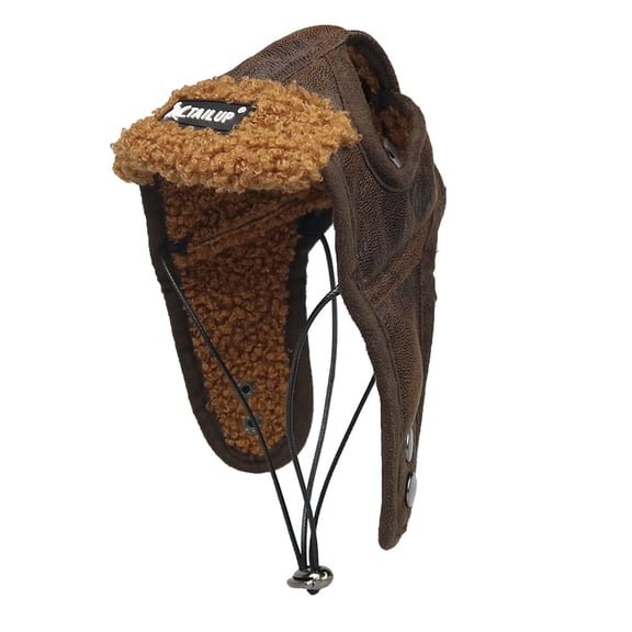 Aooww Pet Hat Captain Cap Winter Pilot Hat Dog Helmet Coffee Decor Cat Dog Puppy Airplane Fleece Beanie for Cold Weather, Head Circumference, Winter Pet Clothes, Warm Dog Coat Winter, Coffee,S