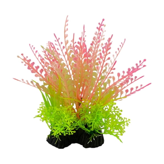 Aooww Plastic Artificial Seaweed Aquatic Plants for Fish Tank Decoration, Realistic Fake Underwater Plants to Create Natural Habitat for Aquarium Fish,A