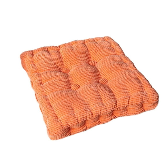 Aooww Square Chair Pad Pillow with Handle Super Soft Floor Tatami Seat Cushion Thick Velvet Chair Pads Cushion for Kitchen Dining Office Chair,Orange