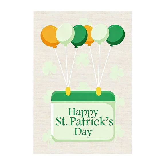 Aooww St. Patrick's Day Garden Flag Courtyard Festival Party Decoration Leafy Festival Irish Flag,B