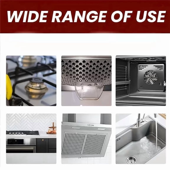 Aooww Stainless Steel Cleaner & Polish Paste, Rust Remover for Pots, Pans, Sinks, Appliances & Metal Surfaces, Non-Scratch Formula for Shine & Protection,B