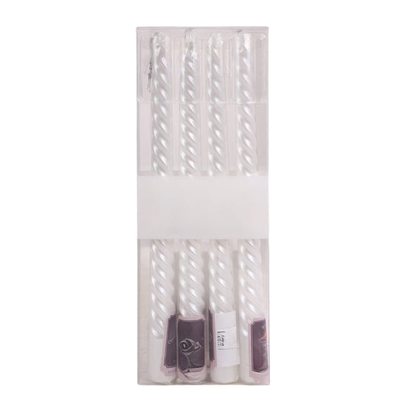 Aooww Taper Candles - 4 Pack Christmas Candlesticks - Long Burning Red Candles For Valentine’s Day, Christmas, Dinner Table, Weddings, Restaurants & Business Events , Love Themed Home Decor,White