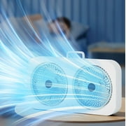 Aooww Twin Digital Window Fan, Reversible Airflow Blades, In/Out Exchange, 3 Speeds, Ideal for Home, Bedroom or Office