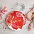 thumbnail image 1 of Aooww Valentine's Day Disposable Paper Plates - 30 Pack Waterproof Painted Sturdy Plates for Party Dining, Oil Resistant Dinnerware,Red,L, 1 of 6