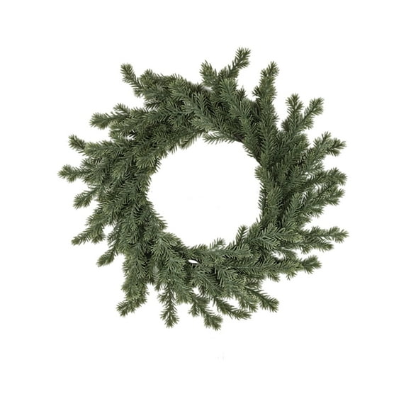 Aooww Winter Wreath for Front Door, Winter Wreaths with Pine Needles Holly Red Bells, Artificial Door Snowy Wreaths for Outdoor Indoor Reef Farmhouse Windows Wall Holiday Decoration(B)