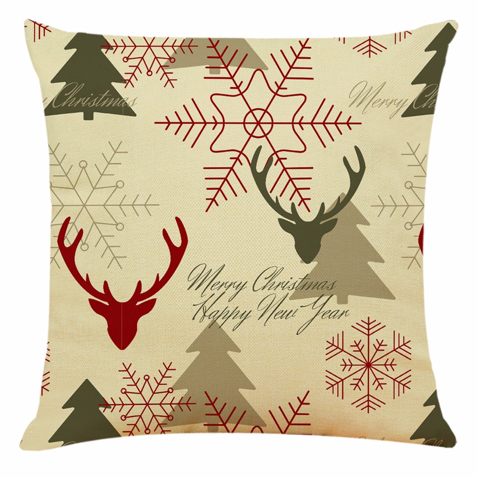 Aopfjg Pillow Case Christmas Pattern Sofa Car Throw Cushion Cover Home