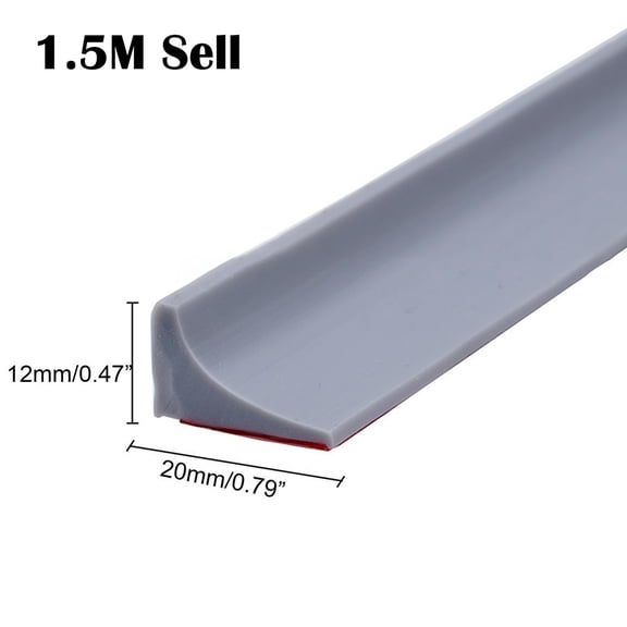 Aoqianlan 1.5M Bathroom Water Stopper Silicone Retaining Strip Water Shower Dam Flood Barrier Dry And Wet Separation Blocker Strip Grey