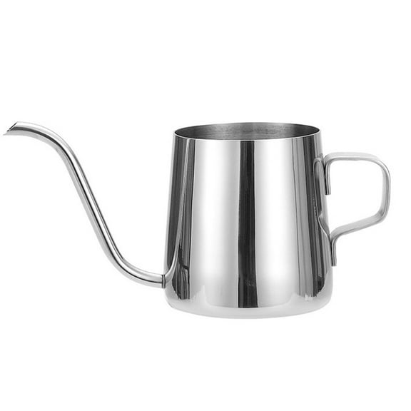 Aoqianlan 1 Pcs 250/350ml 304 Stainless Steel Pour Over Kettle Gooseneck Spout Tea Pot Heat-resistant And Sturdy Silvery 250ML