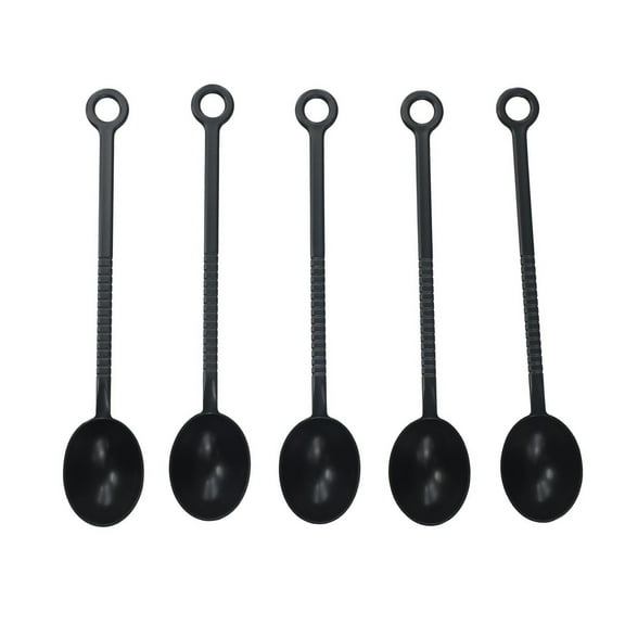 Aoqianlan 5pcs Long Handle Plastic Spoons Bendable Fruit Powder Spoon Ice Cream Milk Tea Coffee Scoop Seasoning Scoops Kitchen Tableware