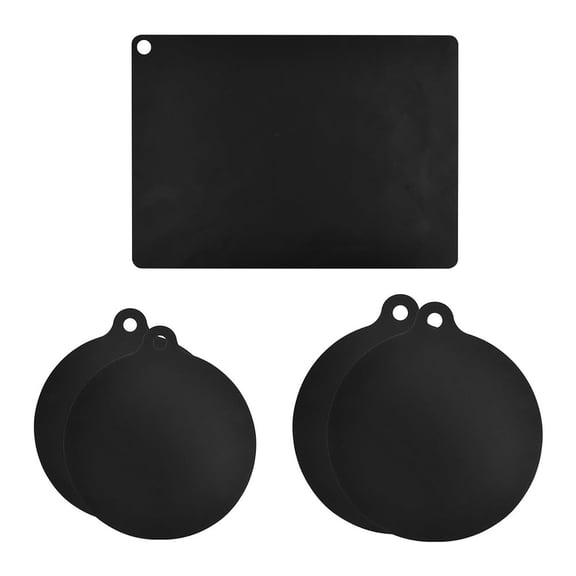 Aoqianlan 5x Silicone Heat Insulation for Protective Mat,Cooker Cover,Induction Hob Cover Black 0.4MM FIve Set