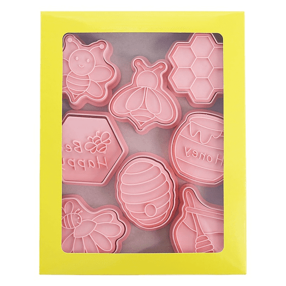 Aoqianlan 8 Piece Adorable Cartoon Bee-Shaped Cookie Set for Baking Tools