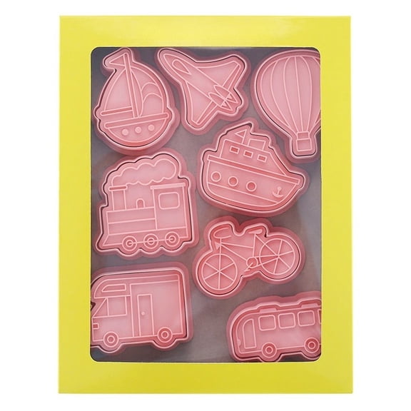 Aoqianlan 8 Piece Transportation-shaped Cookie Biscuit Baking Tools