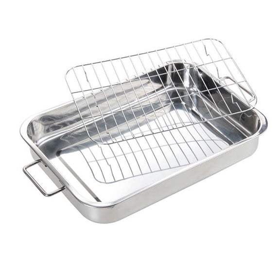 Aoqianlan Cooking Parts Roasting Tray Oven Pan Grill Rack Baking Supplies Kitchen Cooking Tools Oven Accessory Replacement Tray 42*32*6.5CM