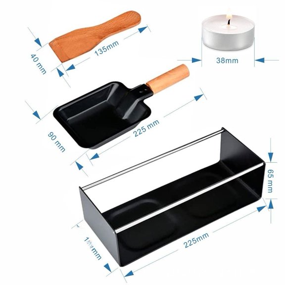Aoqianlan Double Plate Cheese Melting Tray Set for Camping Dining Tabletop Cheese Heating