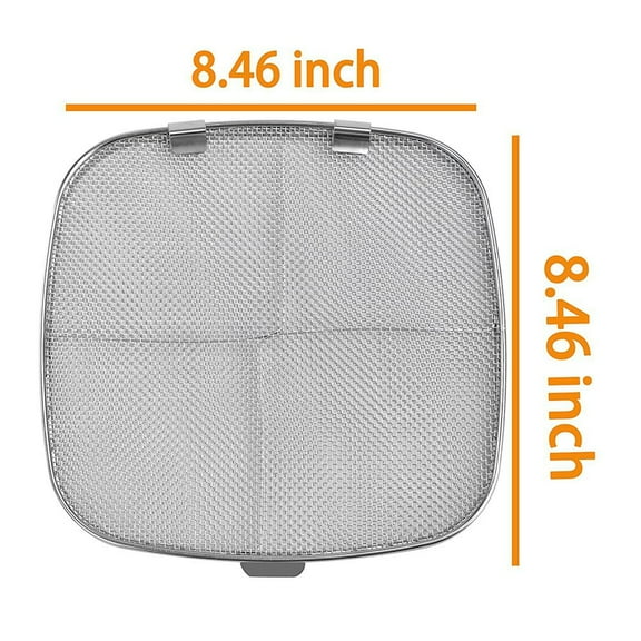 Aoqianlan Stainless Steel Splatter Shield Reusable And Green Air-Fryer Replacement Double-layer Splash Guard For-Ninja Grillers IG600 square