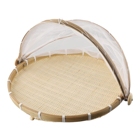 Aoqianlan Woven Basket Anti-mosquito Net Fruit And Vegetable Basket Dustpan Vietnamese Bamboos Mosquito Net Household Woven Mantou Basket M