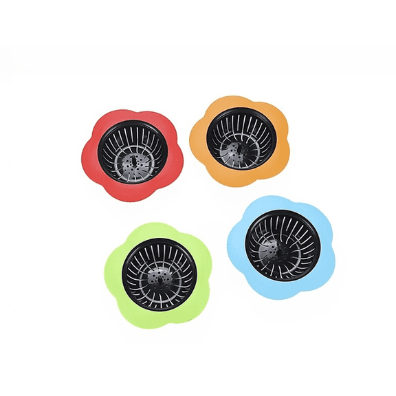 Aoqianlan flower shape kitchen sink strainer bath shower drain filter 4 color set plastic