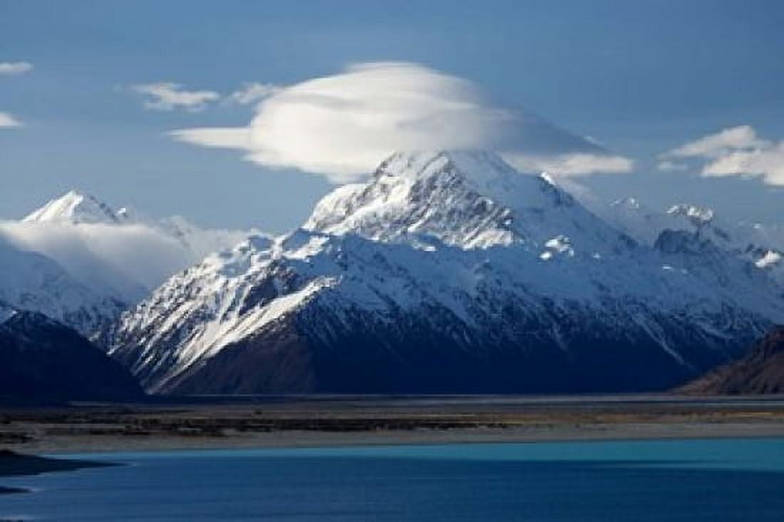 Aoraki Mount Cook and Lake Pukaki Mackenzie Country South Canterbury South Island New Zealand Canvas Art - David Wall DanitaDelimont (26 x 17)