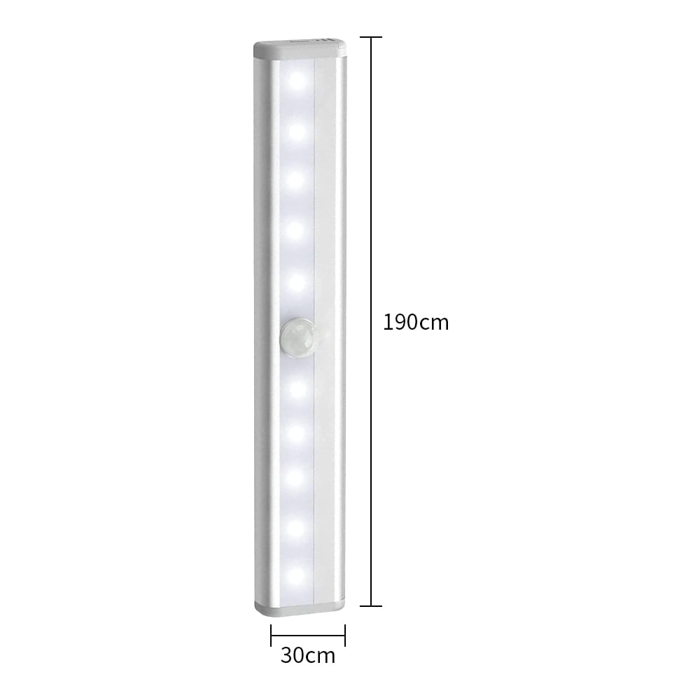 Aoresac Under Cabinet Lights, 3 Pack Wireless Motion Sensor Light Indoor, 10 LED Battery Operated Magnetic Stick on Closet Light Bar for Kitchen Pantry Wardrobe, IP65 Waterproof (7.48 in/19 cm)