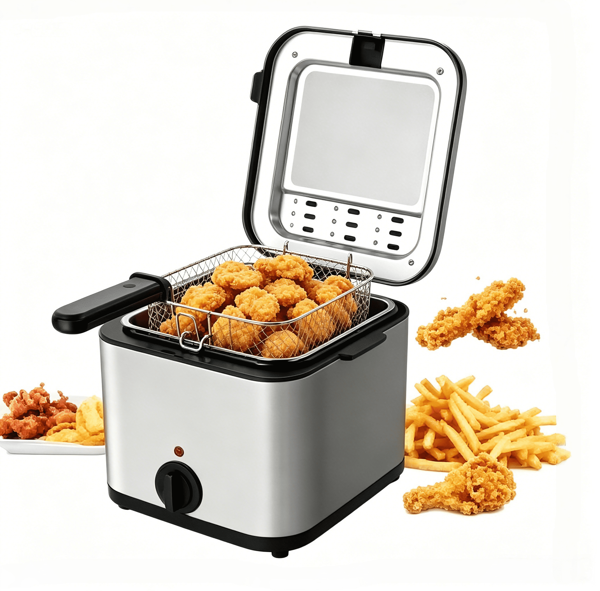 ENFMAY Electric Deep Fryer Stainless Steel 2.5L 1000W Household