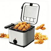 Aoresac Electric Deep Fryer Multiple Function Stainless Steel Electric Fryer Kebab French Fries Machine 1000W 2.5L (23 x 21 x 19cm)
