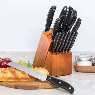 CuCut Knife Set, 16 Pieces Kitchen Knives Set with Steel Block, Dishwasher  Safe, German Stainless Steel Knife Block Set with Knife Sharpener, Elegant