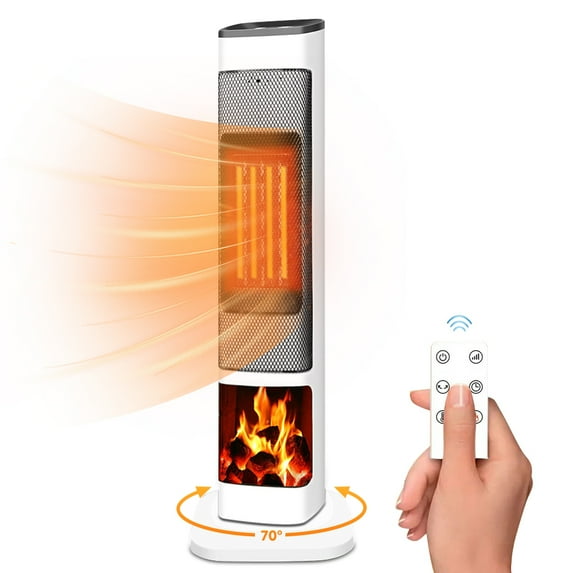 Aoresac Space Heater, Portable Electric Heater with 70�Oscillation,2000W with Oscillation and thermostat, for Indoor Use, Small Heater for Office Home