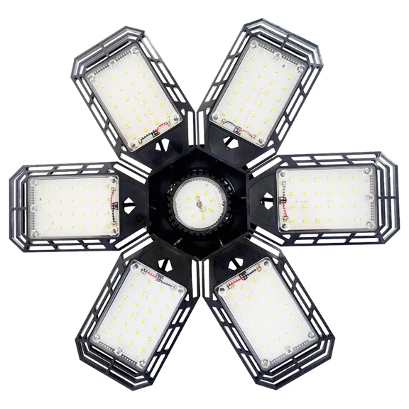 Aoretic LED Garage Lights Bulb 4 Pack -180W, 18000LM 6500K Led Shop Light with 6+1 Deformable Panels, Basement Barn Light Garage Ceiling Lights, E26/E27 for Garage,
