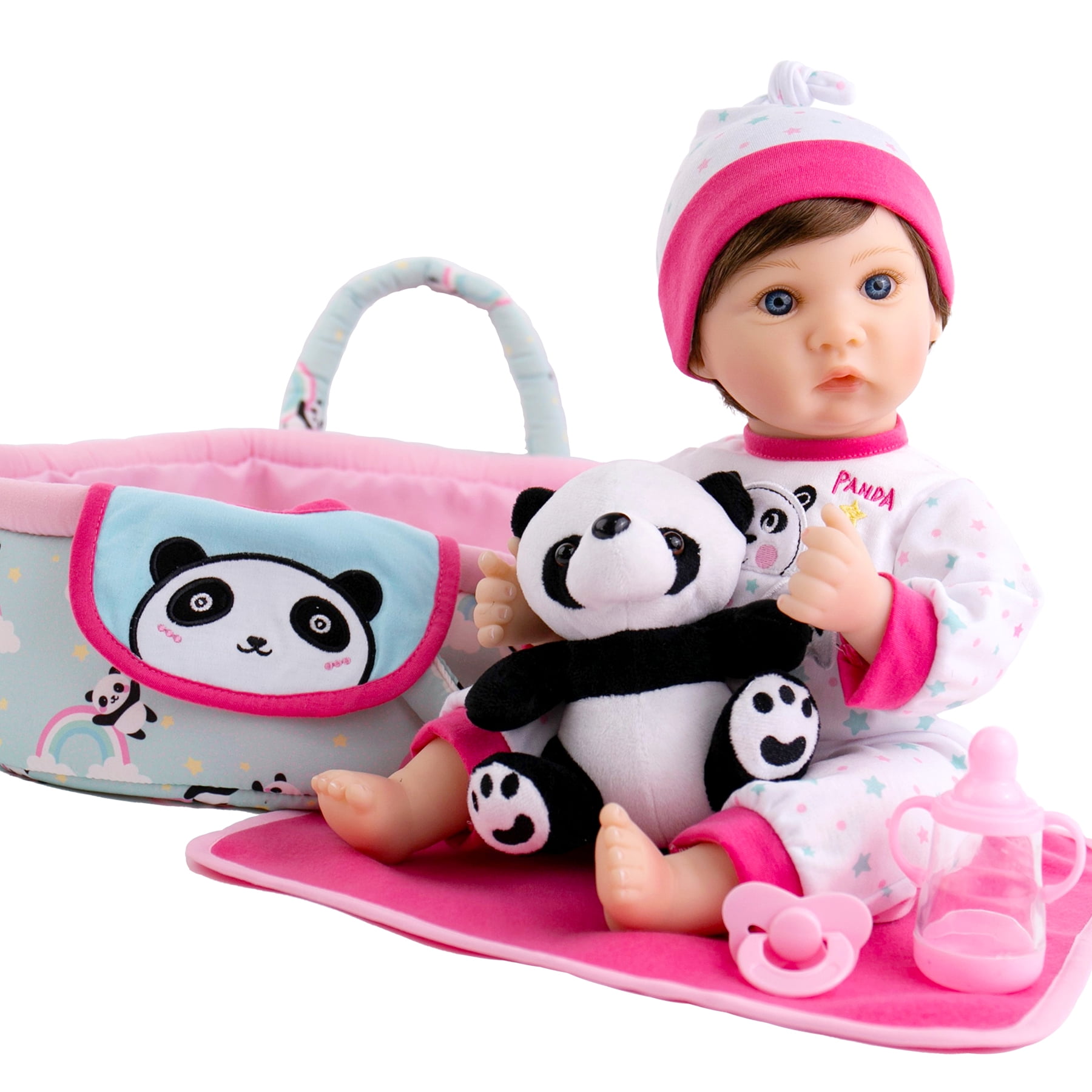 Aori Reborn Baby Dolls - Realistic Baby Doll 22 inch Lifelike Newborn Baby  Girl Doll with Panda Theme Gift Set