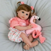 Aori Reborn Baby Girl Doll,22 in Realistic Newborn Baby Dolls with Flamingo Toy Gifts Set