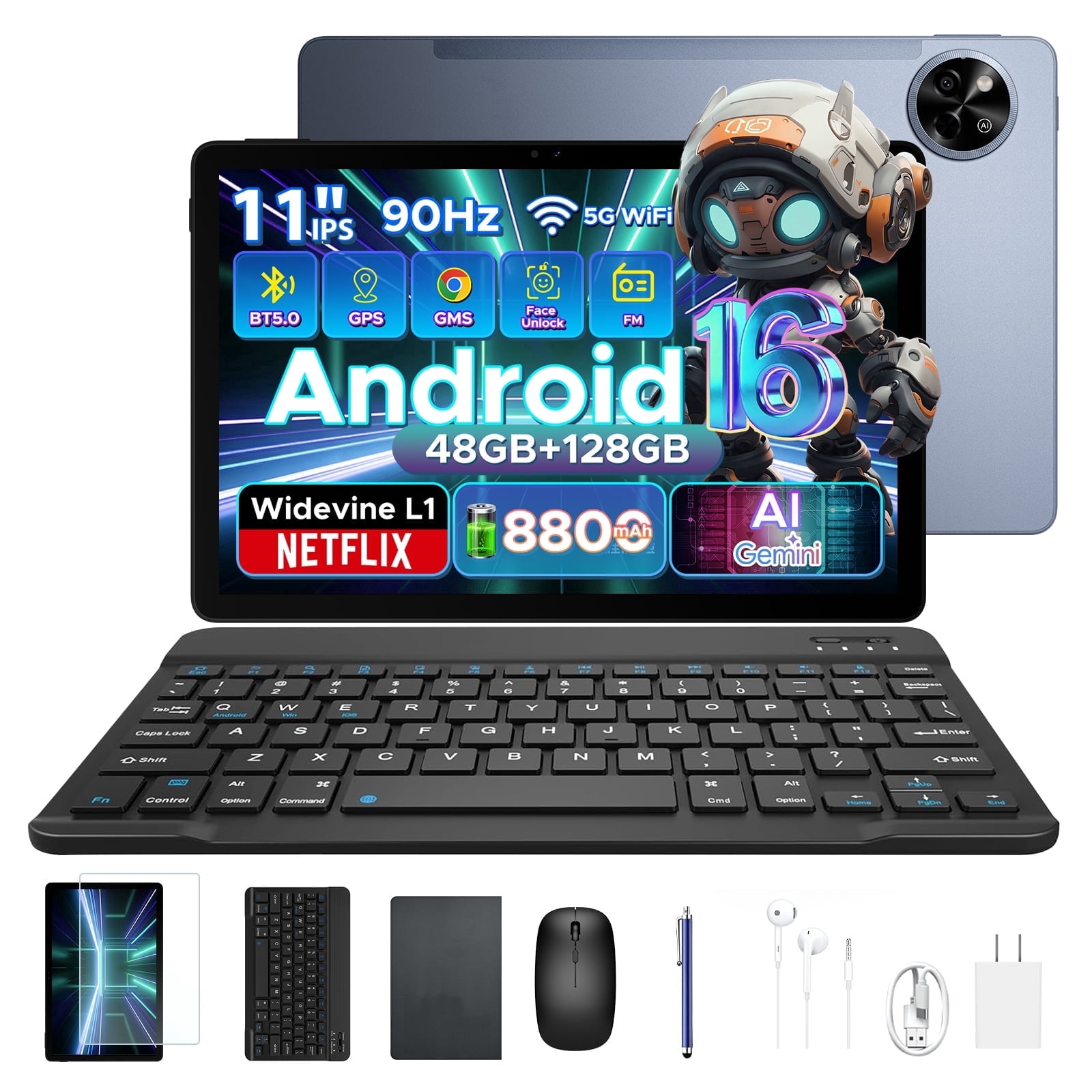 P11_T Android 16 タブレット 本体 128GB Aorlym P11 Android 16 Tablet, 11 inch Tablet with Gemini AI, 48GB