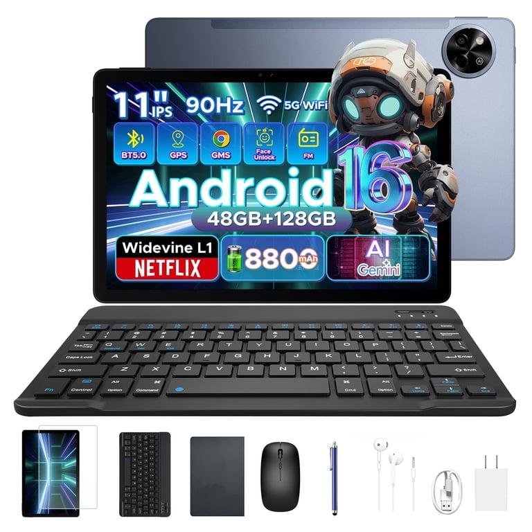 Aorlym P11 Android 16 Tablet, 11 inch Tablet with Gemini AI, 48GB