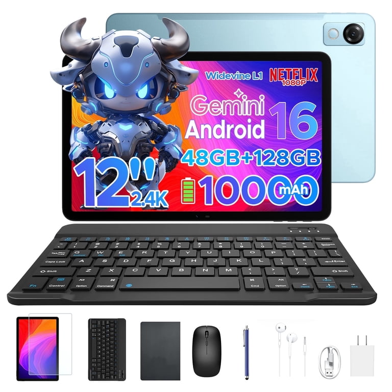 Aorlym P12 Tablet 12 inch, Android 16, 48GB RAM+128GB ROM/2TB TF