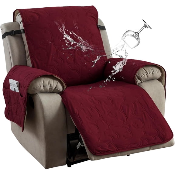 Aorsher 100% Waterproof Recliner Chair Cover, Washable Recliner Chair Covers for Living Room, Non-Slip Fabric Recliner Cover for Pets Kids Protector