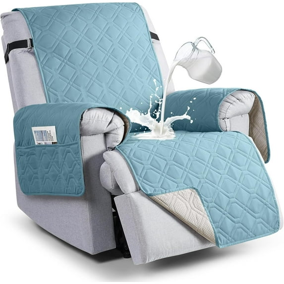 Aorsher 100% Waterproof Recliner Chair Covers, Washable Slipcover with Pocket, Non-Slip Dog Chair Cover Furniture Protector with Elastic Straps for Pets