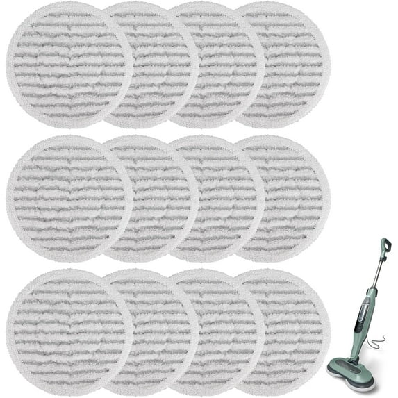Aorsher 12 Pack S7001TGT Spin Mop Refills Fit for Shark S7000 S7001 S7000C S7201 S7000AMZ S8201 S8001 S8000 Steam and Scrub Pads for Hardwood Floor Cleaning
