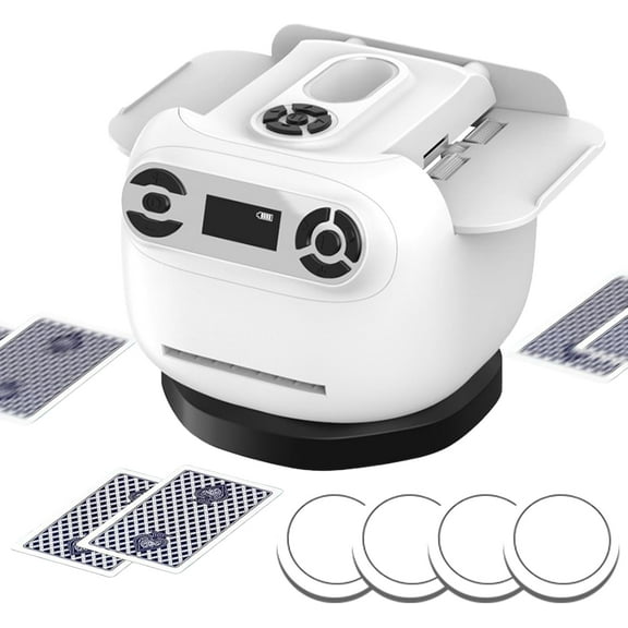 Aorsher 2-in-1 Electric Card Shuffler & Dealer with 4 Remotes, Professional Automatic Poker Machine for Texas Hold'em, Blackjack, 360°/180°/90° Deal Modes (1-2 Decks)