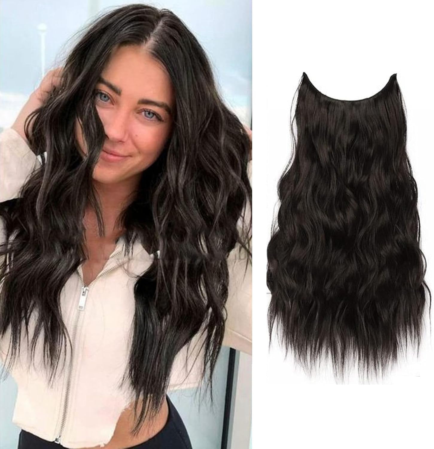 Aorsher 20 Inch Halo Hair Extensions, Invisible Wire Hair