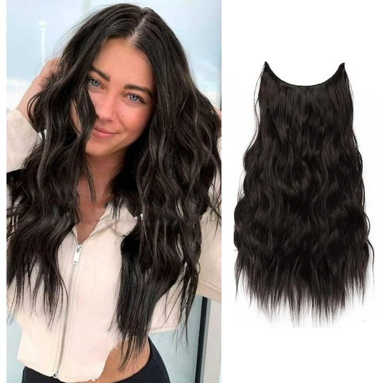 Invisible Wire Hair Extensions Adjustable Size 4 Secure Clips Long Wavy … Amazon.com : KooKaStyle Invisible Wire Hair Extensions with  main image 4