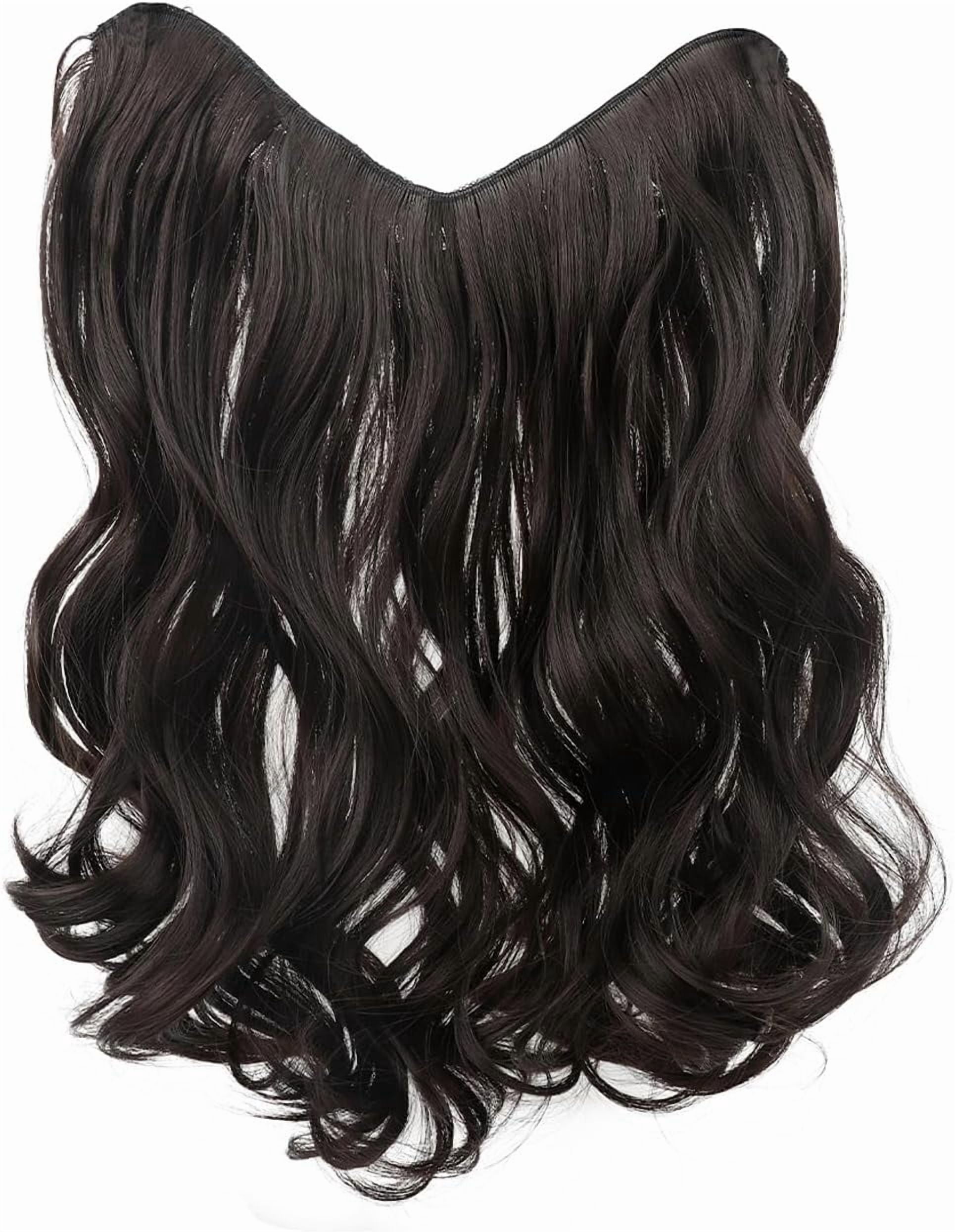 Aorsher 20inch Clip in Extensions One Piece 3/4 Natural Black Full Head Hair Extensions Clip In Seamless V Clip in Hair Extensions with Four Clips for Women