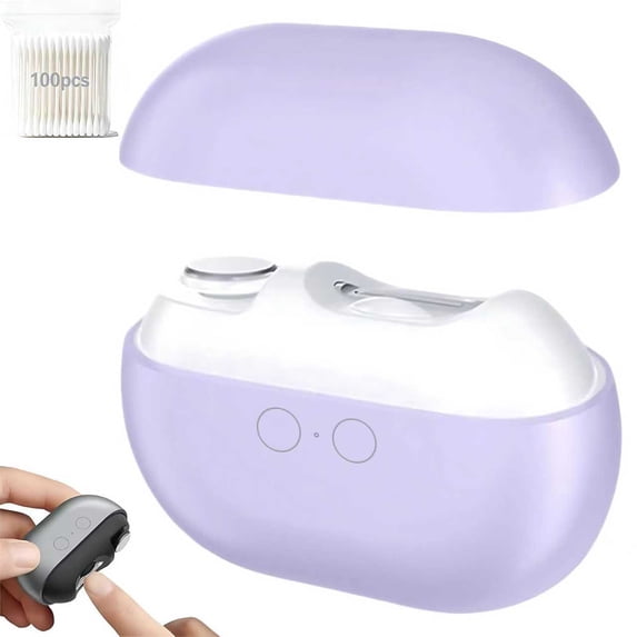 Aorsher 3 in 1 Electric Nail Clippers with LED Light, Automatic Nail Trimmer for Seniors, USB Rechargeable Polishing Clipper for Limited Mobility People, Purple