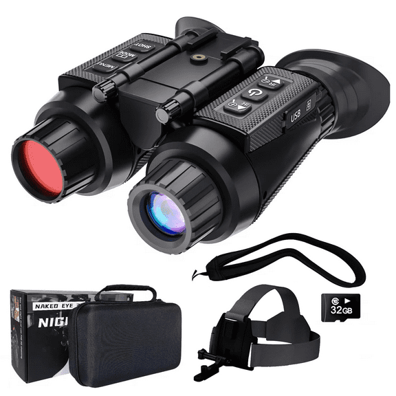 Aorsher 3D Night Vision Goggles for Adults, 8X Digital Zoom Night Vision Goggles, 36MP 4K Military Tactical Digital Infrared Night Vision Binoculars with Head Mount and 32GB Memory Card